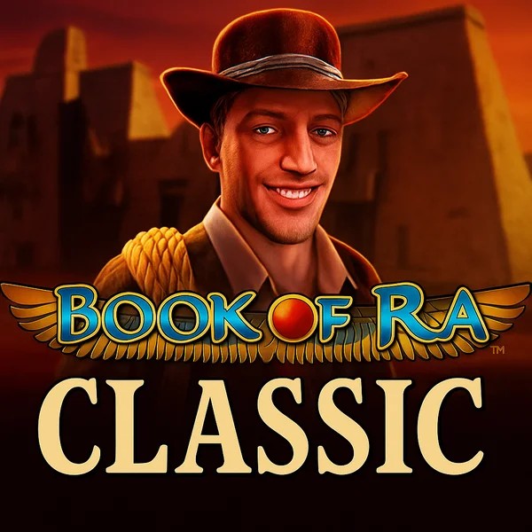 Official Slots logo: Book of Ra Classic by Novomatic at Cowboy Spin Casino